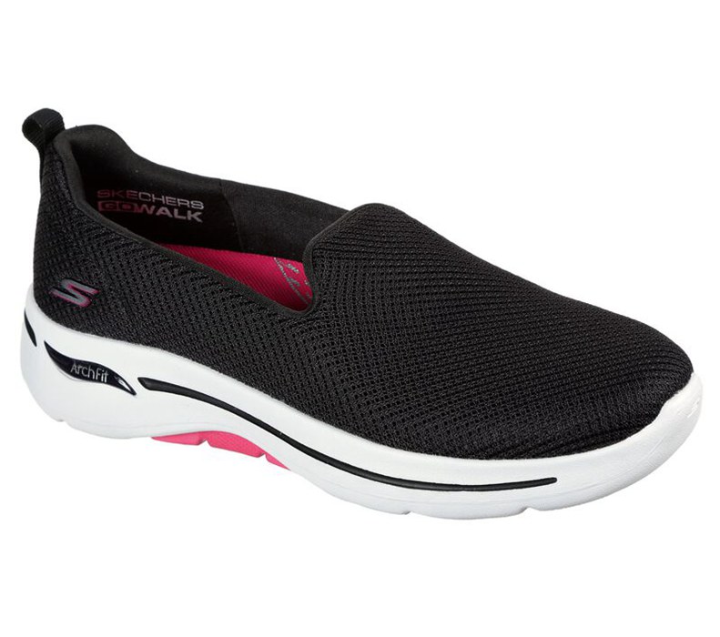 Skechers Dam Svarta/Rosa Slip On - Gowalk Arch Fit - Grateful - Sverige (SPITZ-9638)